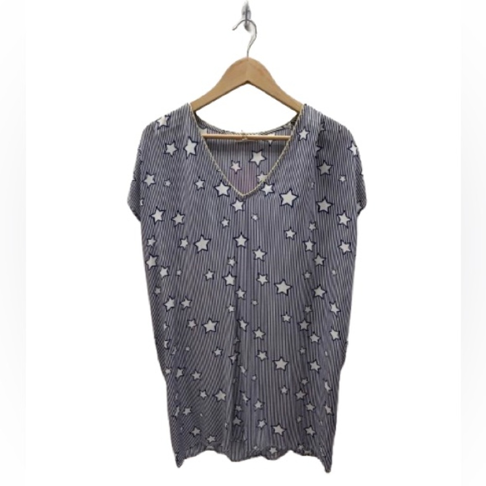 GOA size L blue white Stars and Stripe Swim Tunic good condition light fabric